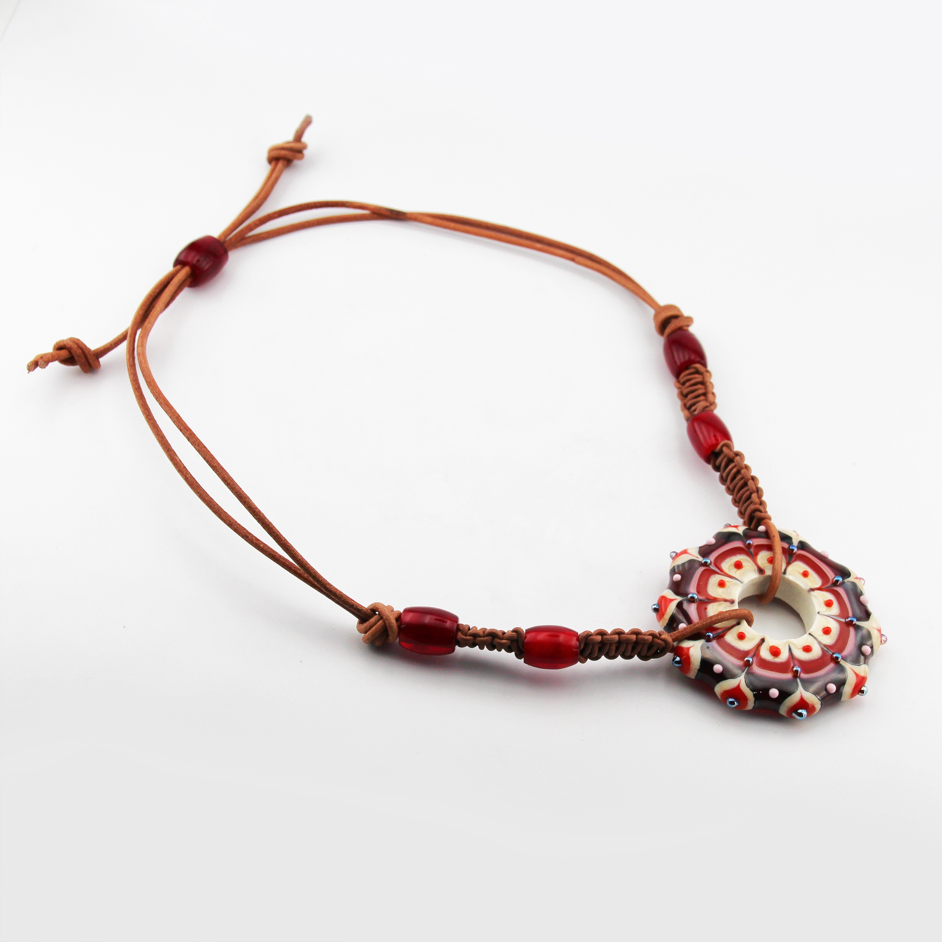 Lampwork Glass Mandala Necklace 02