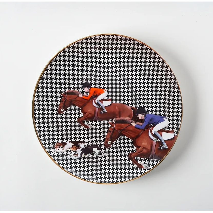 Equestrian Jacketed 25 Cm Porcelain Plate