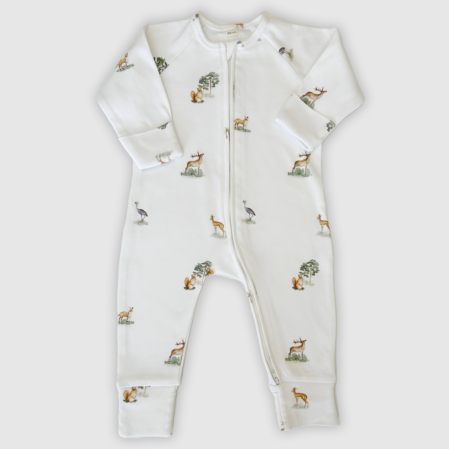 Forest Patterned Organic Baby Jumpsuit